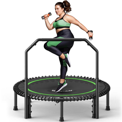 Fitness Trampolin 122cm – Verstellbarer Griff & 250kg Belastbarkeit
