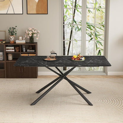 Rechteckiger Esstisch Set 180cm mit 4 modernen Esszimmerstühlen