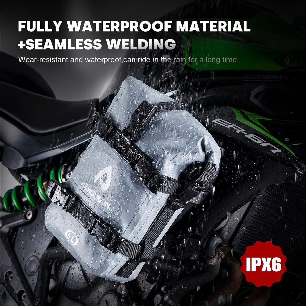 Motorrad Sturzbügel Seitentaschen Set 2x 6L Wasserdicht Grau