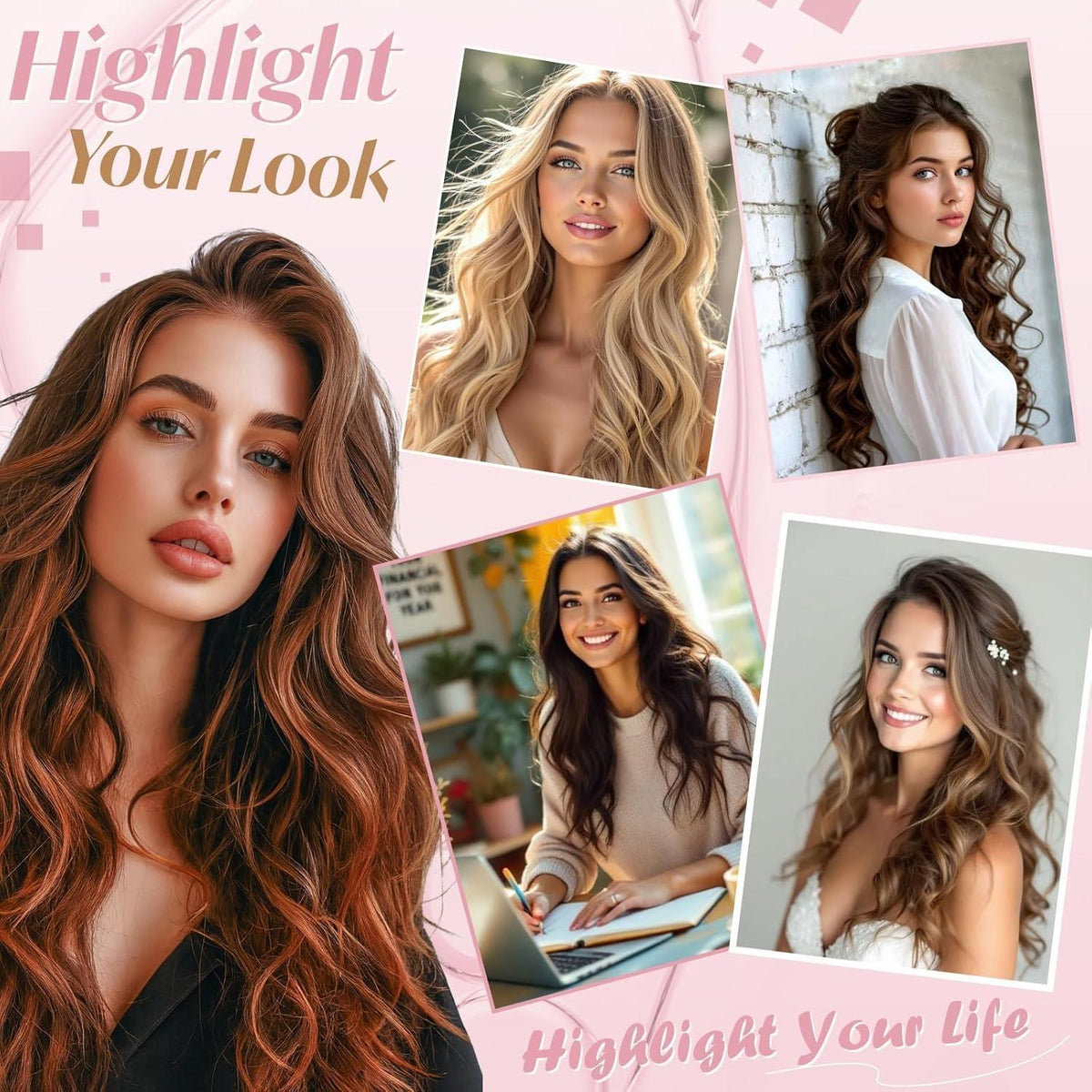 Clip-In Haarverlängerung Echthaar – Honig Orange, 55cm