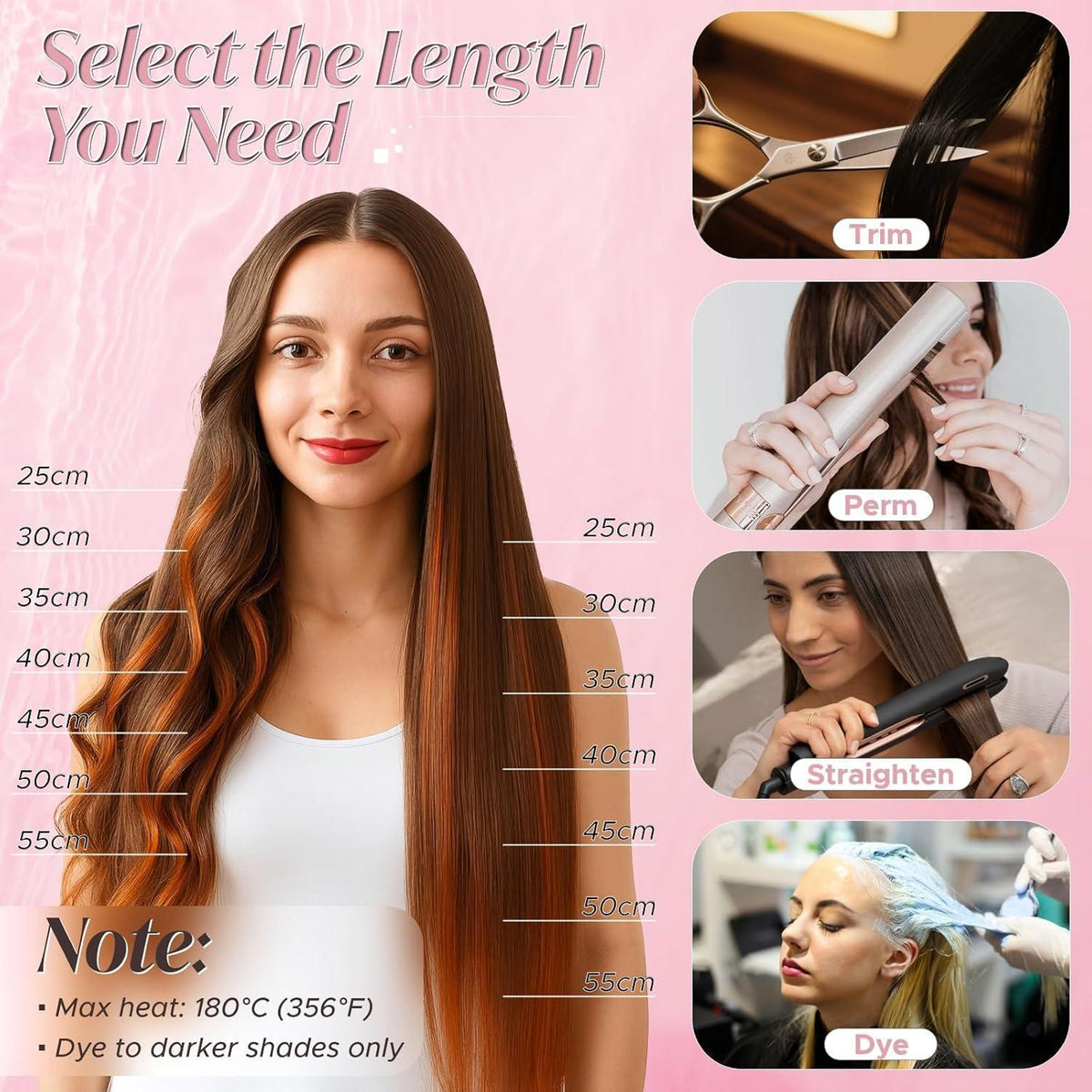 Clip-In Haarverlängerung Echthaar Braun 45cm – 6 Strähnen
