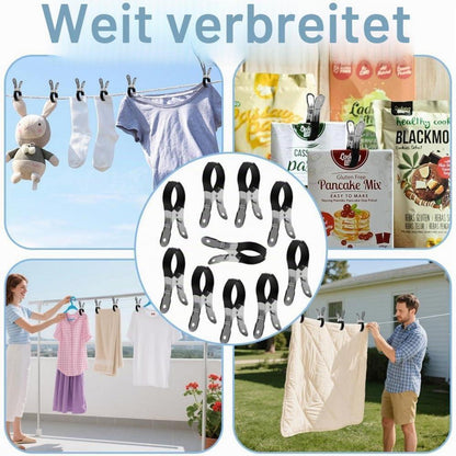 10x Edelstahl Handtuchklammern für Strandliege & Outdoor