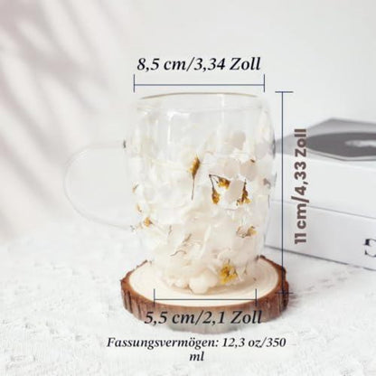 Blumen Kaffeegläser 350ml - Thermobecher Latte Macchiato