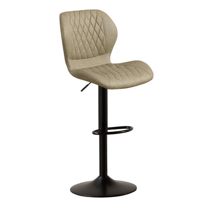 Barhocker mit Lehne, Höhenverstellbar, Khaki