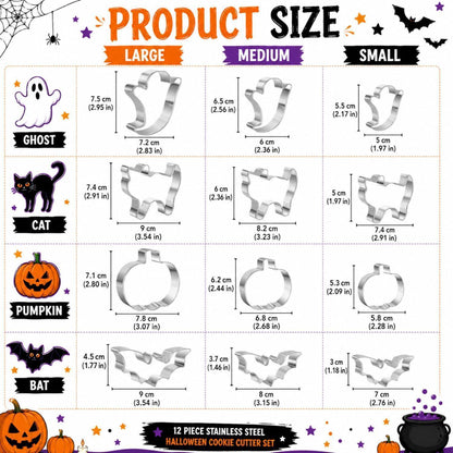 Halloween Ausstechformen Set Edelstahl 12-teilig