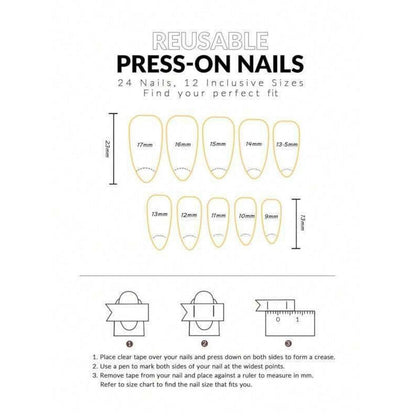 MouyouGlow Press on Nails Weiß French mit Blumen – Künstliche Nägel