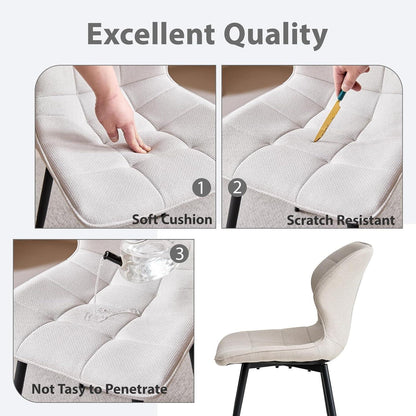 Runder Esstisch Set Dunkelbraun + 4 Beige Stühle