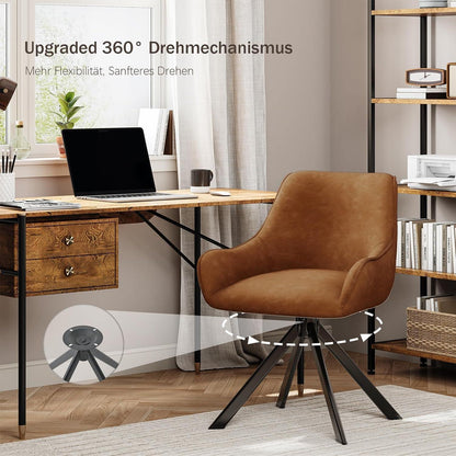 Drehbarer Esszimmerstuhl Set 2x mit Armlehne – Braun
