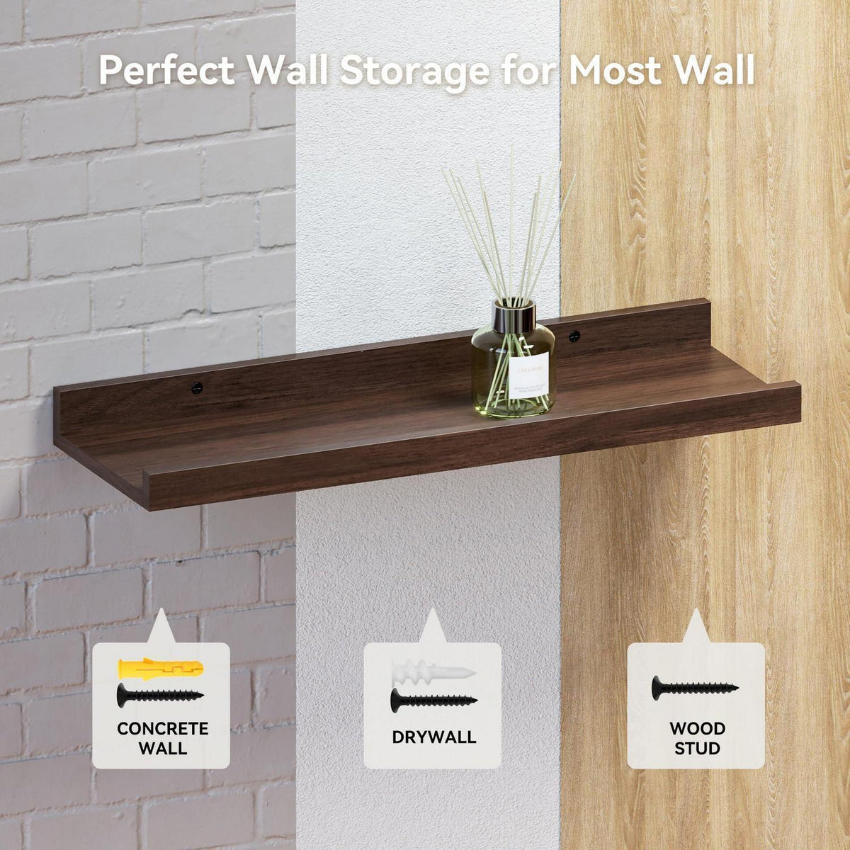 Schweberegal Walnuss 2er Set 120 cm MDF Holz Modern