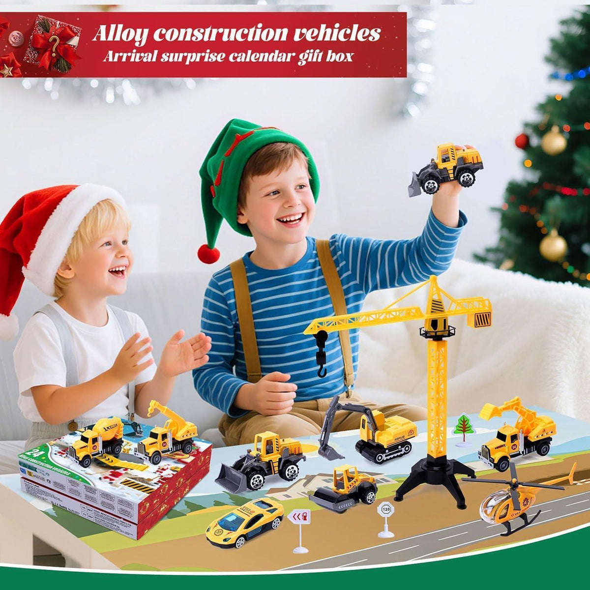 Adventskalender Kinder: Baufahrzeuge & Baustelle Spielzeug