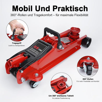 Hydraulischer Wagenheber 2.5t – Schnellhub & Mobilität