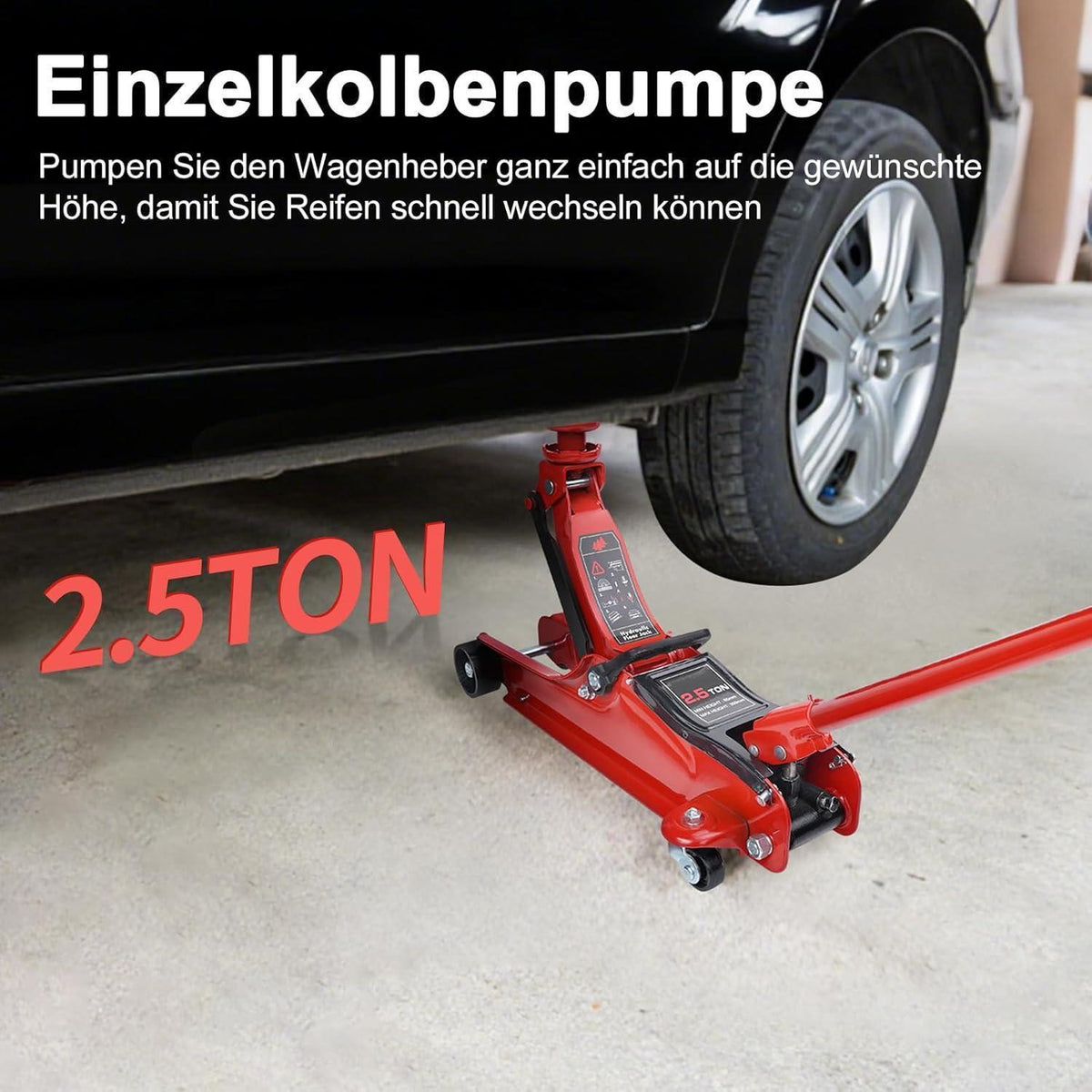 Hydraulischer Wagenheber 2.5t – Schnellhub & Mobilität