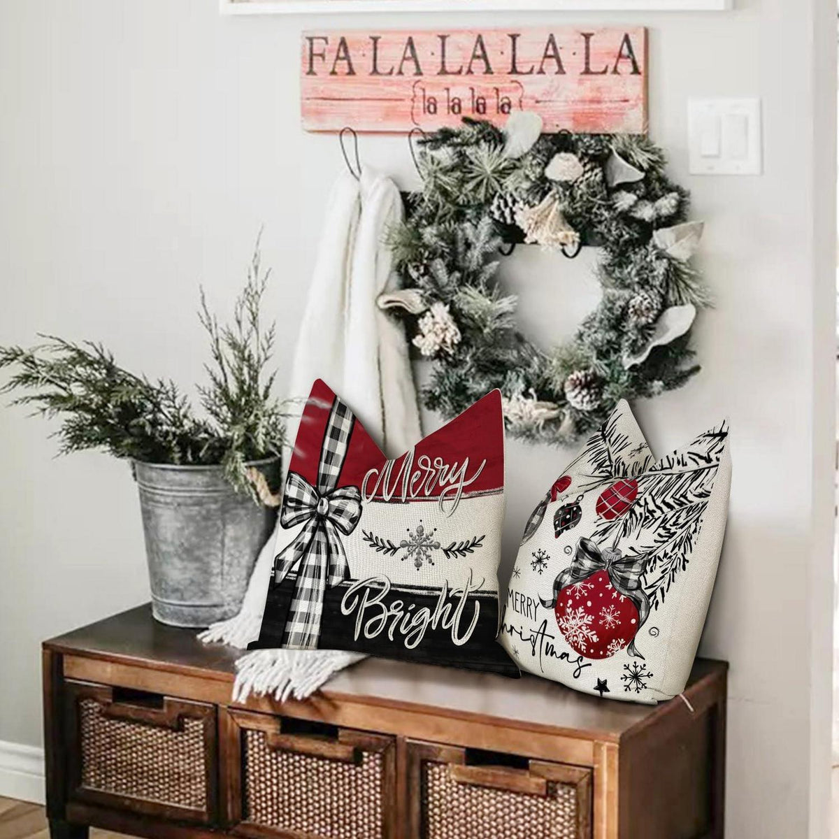 Weihnachtskissenbezug 50x50 cm - 4er Set für Wohnzimmer & Schlafzimmer