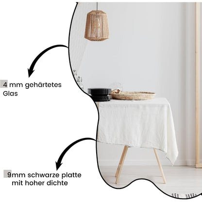 Asymmetrischer Wandspiegel 50x85cm – Rahmenlos & Dekorativ