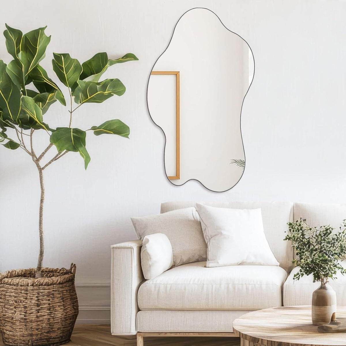 Asymmetrischer Wandspiegel 50x85cm – Rahmenlos & Dekorativ