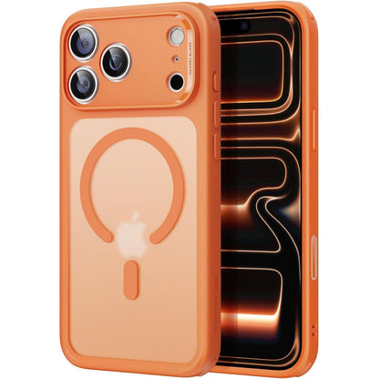 iPhone 17 Pro Max Hülle mit Kamerasteuerung, MagSafe, Militärschutz, Matt Orange