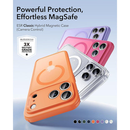 iPhone 17 Pro Max Hülle mit Kamerasteuerung, MagSafe, Militärschutz, Matt Orange