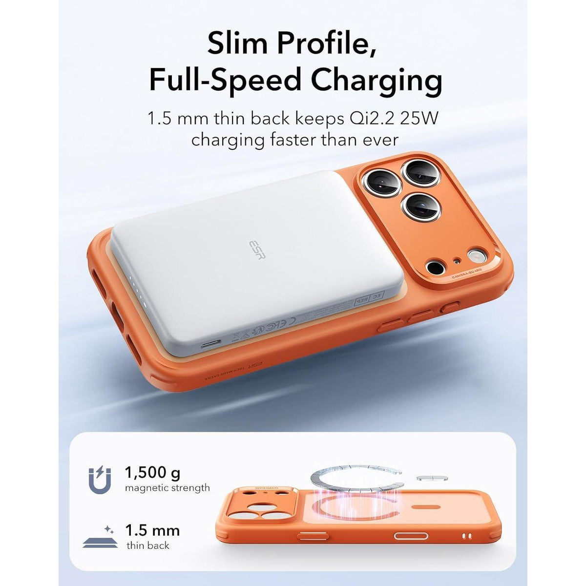 iPhone 17 Pro Max Hülle mit Kamerasteuerung, MagSafe, Militärschutz, Matt Orange