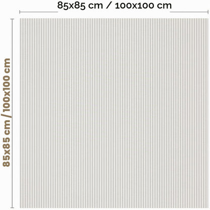 Grau gestreifte Tischdecke 85x85 cm – Abwaschbar & Pflegeleicht