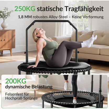 Fitness Trampolin für Erwachsene – 122cm, 250kg Belastbarkeit