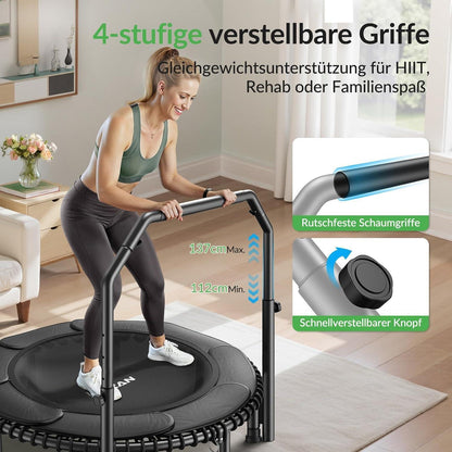 Fitness Trampolin für Erwachsene – 122cm, 250kg Belastbarkeit