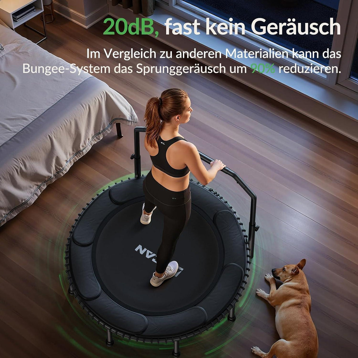 Fitness Trampolin für Erwachsene – 122cm, 250kg Belastbarkeit