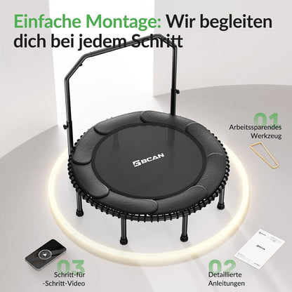 Fitness Trampolin für Erwachsene – 122cm, 250kg Belastbarkeit