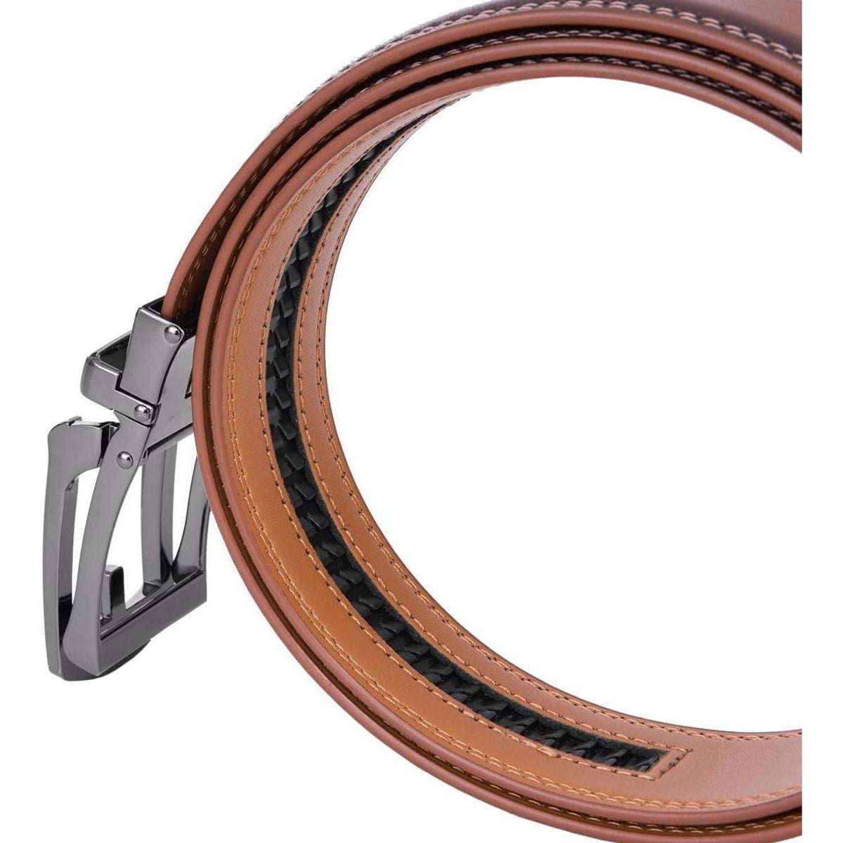 Herren Gürtel Automatik 3,5cm Braun 140cm Geschenkbox in Lederoptik