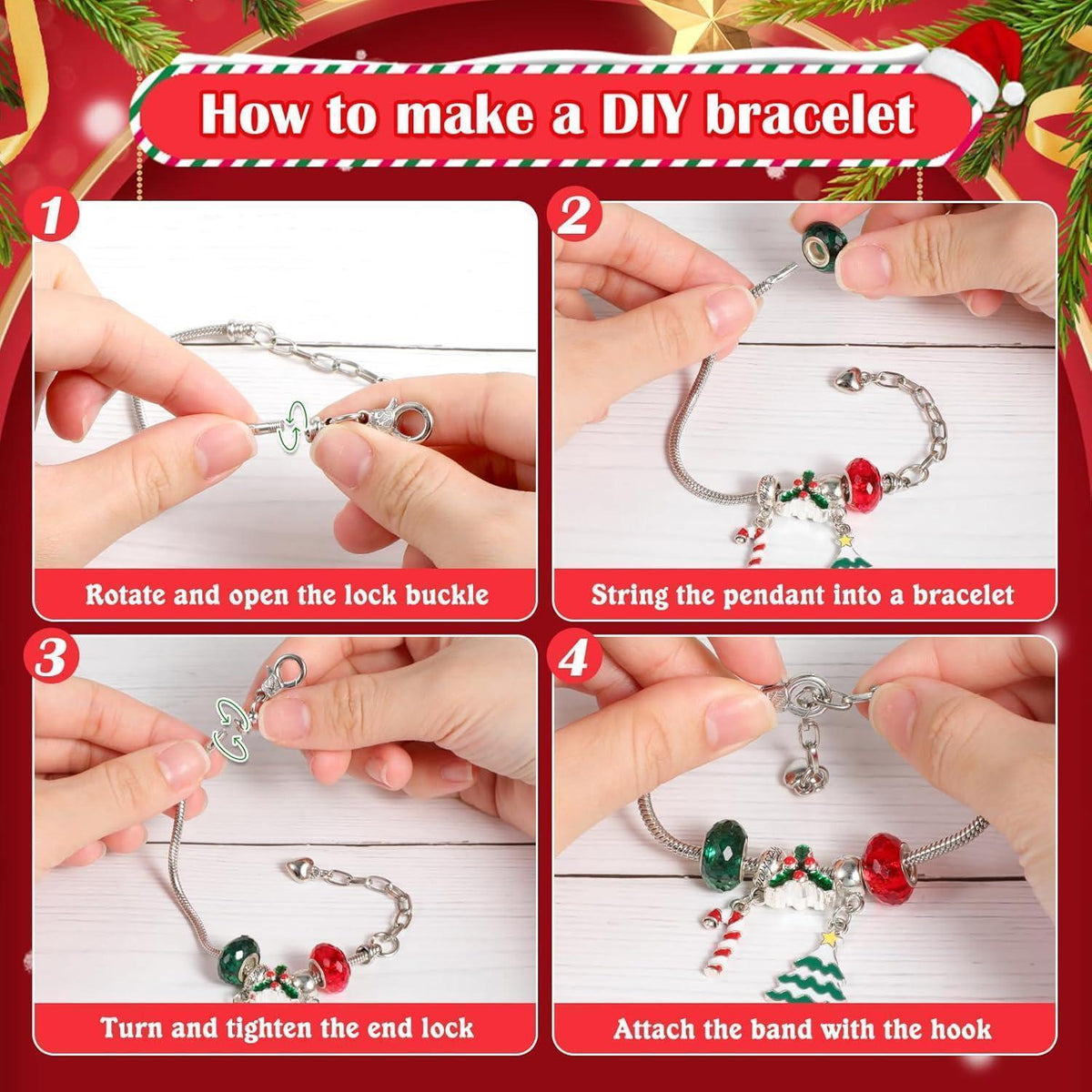 Adventskalender Schmuck Basteln für Mädchen mit Armbändern