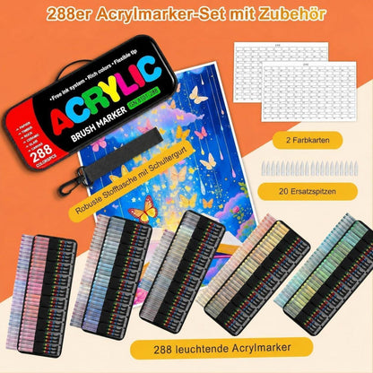 288 Acrylstifte Set – Marker für Steine, Glas & Basteln
