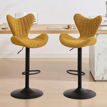 Barhocker Set 2er – Chenille, Höhenverstellbar & Fußstütze