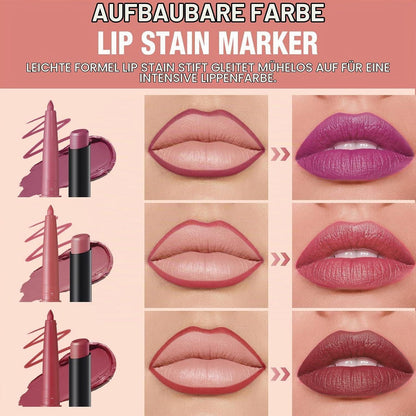 Mattes Lippen-Set: 6 Lipliner + 6 Lippenstifte – Natürliche Töne