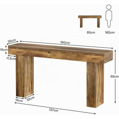 Schmaler Konsolentisch 160cm – Rustikaler Flur- & Sofatisch