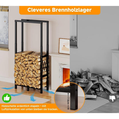 Verstellbares Kaminholzregal für Innen & Außen