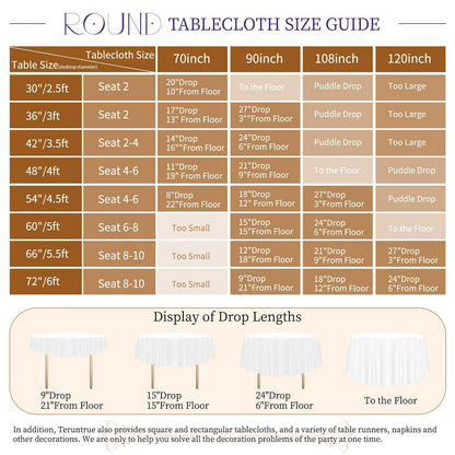 12x Runde Tischdecke Weiß 305cm – Perfekt für Hochzeiten & Events