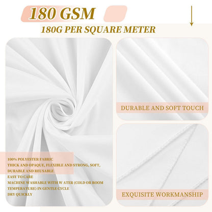 12x Weiße Tischdecken 153x320cm – Rechteckig & Waschbar