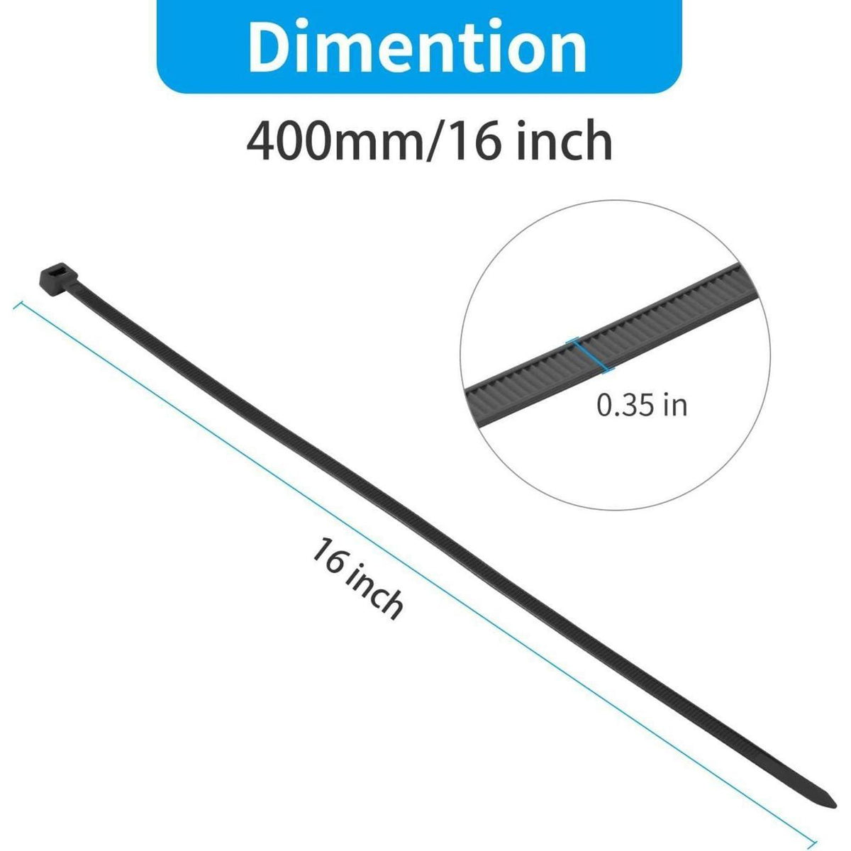 Robuste Kabelbinder 40,6 cm – 500er Pack, Weiß