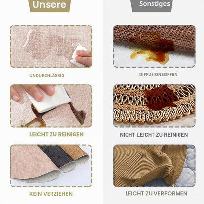 Rundes Kunstleder Platzset 6er-Set Rosa/Creme – Hitzebeständig & Pflegeleicht