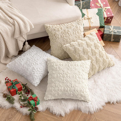 Weihnachtliche Kissenbezüge 2er Set – Beige, 50x50 cm