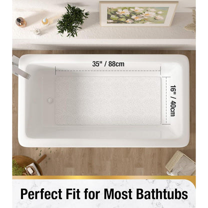 Rutschfeste Badewannenmatte 88x40cm – Weiche PVC Luffa Matte