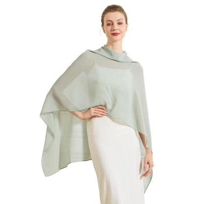 Chiffon Schal Elegant Stola für Abendkleid Hochzeit Salbei Grün Einheitsgröße
