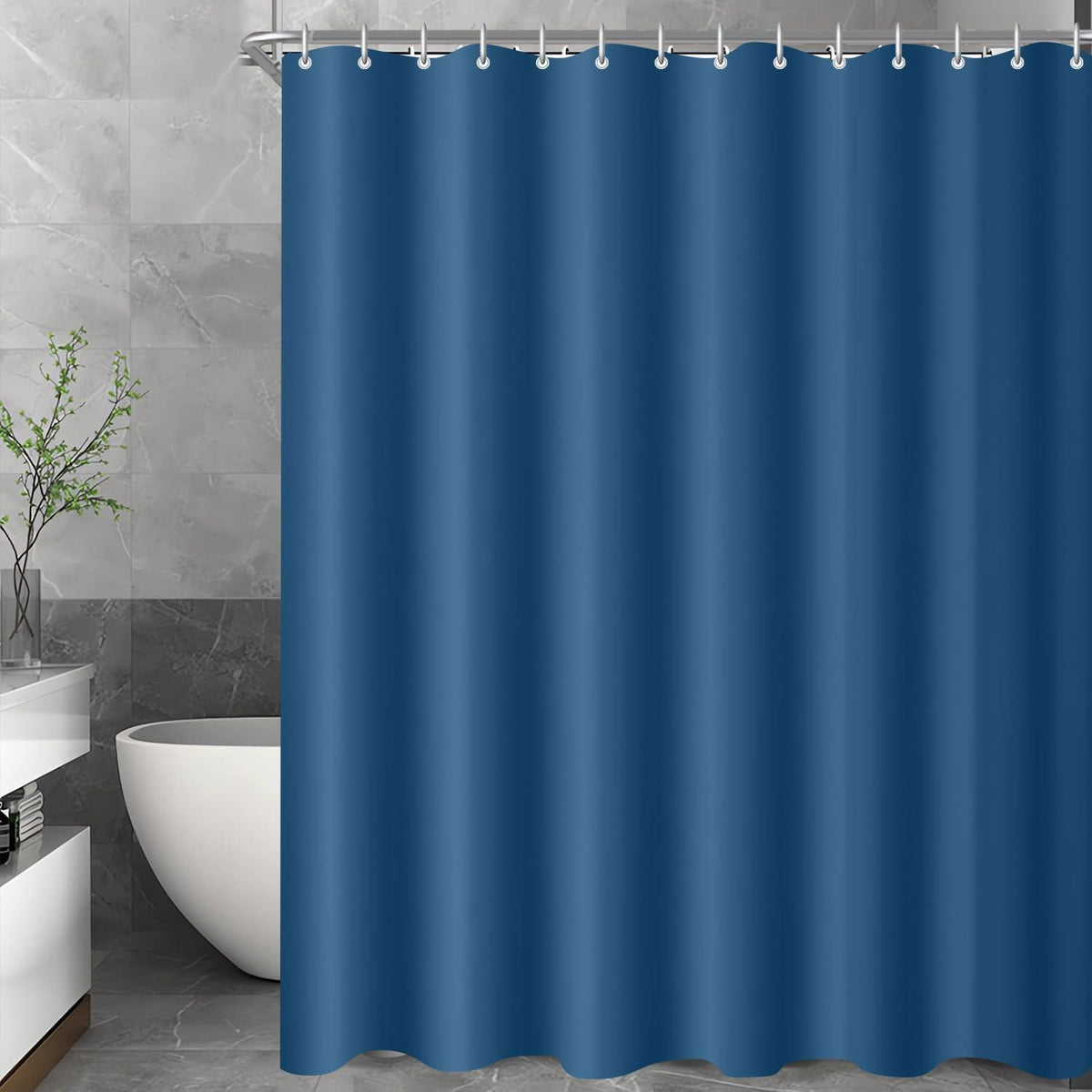 Duschvorhang dunkelblau 120x200 cm | Antischimmel & Wasserabweisend
