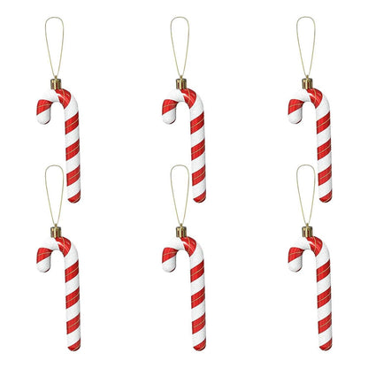 Christbaumschmuck Zuckerstangen 6er-Pack Burgunderrot