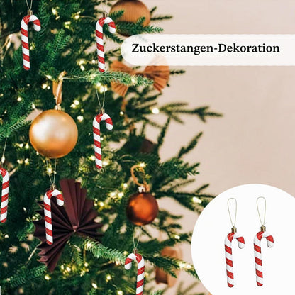 Christbaumschmuck Zuckerstangen 6er-Pack Burgunderrot