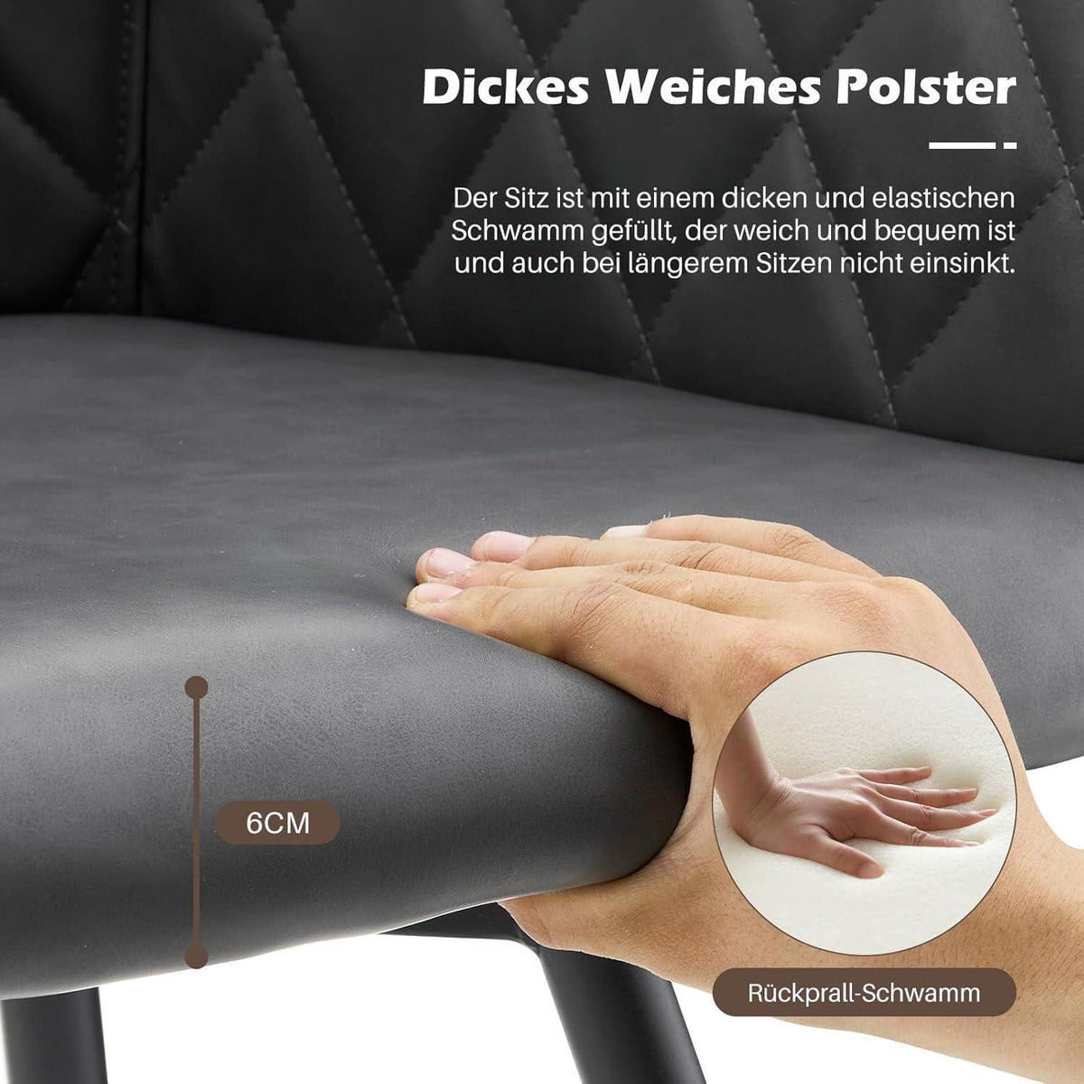 Drehbare Esszimmerstühle Set 4 – Bequeme Stühle in Lederoptik