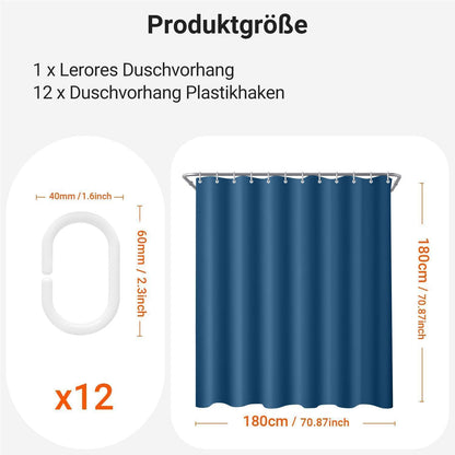 Duschvorhang dunkelblau 180x180 cm | Antischimmel & Wasserabweisend