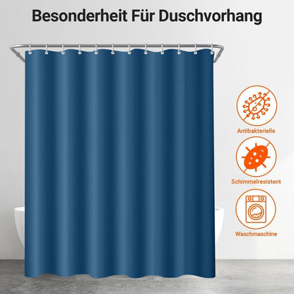 Duschvorhang dunkelblau 180x180 cm | Antischimmel & Wasserabweisend