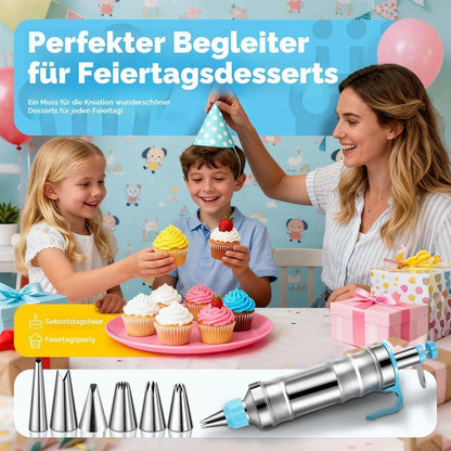 Kuchendekorations-Set Lila – Spritzpistole & Tüllen