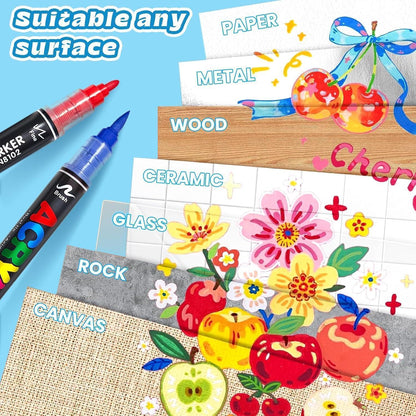 Acrylmarker Set 120 Farben – Wasserdicht & Doppelspitze