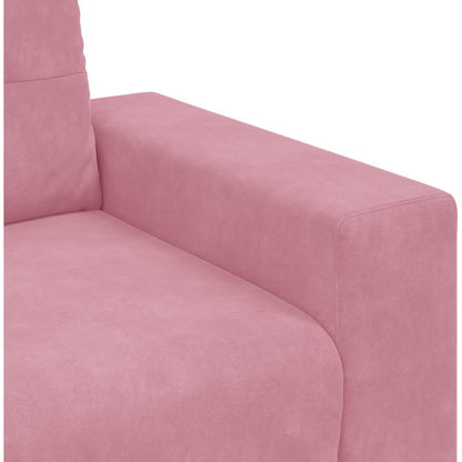 Rosa 3-Sitzer Samtsofa mit Kissen – 180 cm Modernes Design